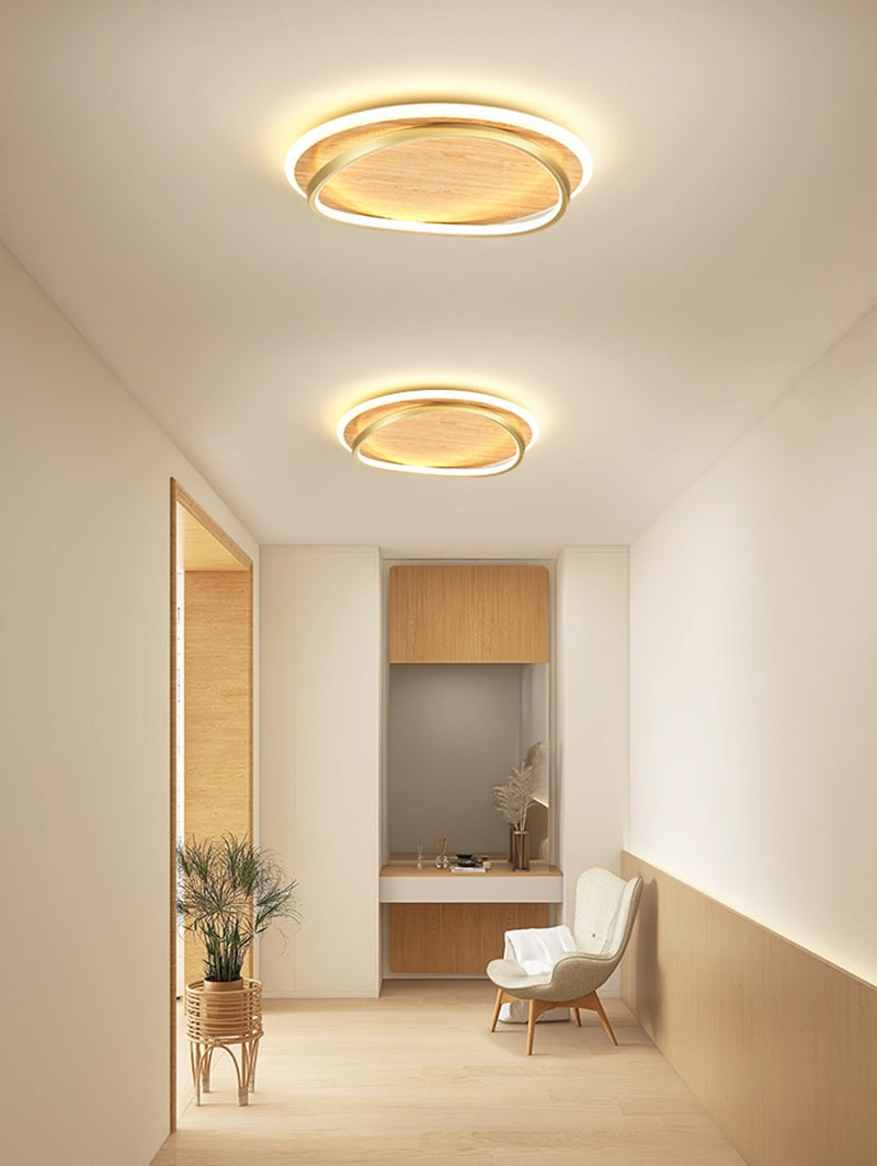 wooden-led-flush-mount-ceiling-light-with-metal-ring-in-modern-contemporary-style