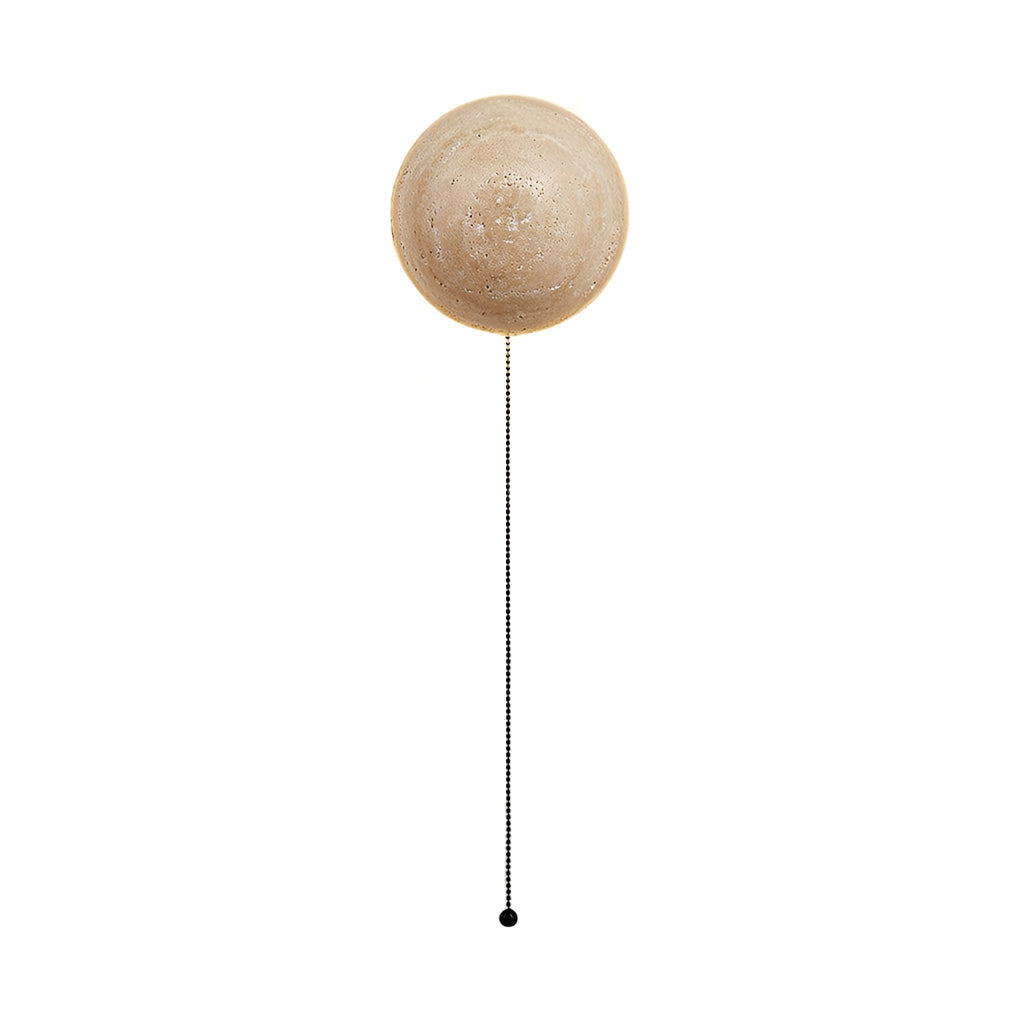 Japanese Style Travertine Stone Round Led Wall Sconce