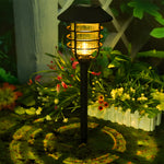 22 8 In Black Mini Torch Solar Pathway Lights Outdoor Lawn Led Lights