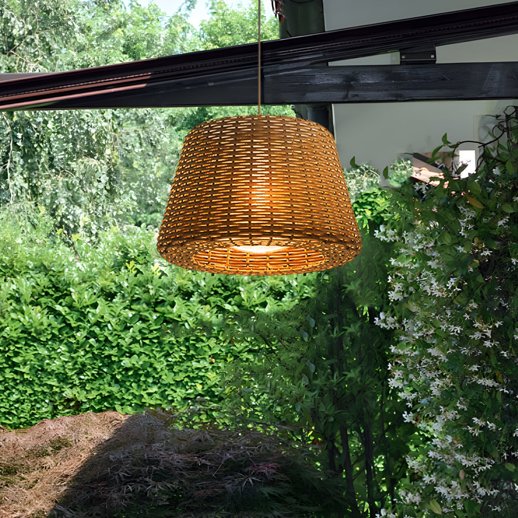 Ralph 1 Light Outdoor Pendant Light Led Suspension Lamp With Rattan Shade