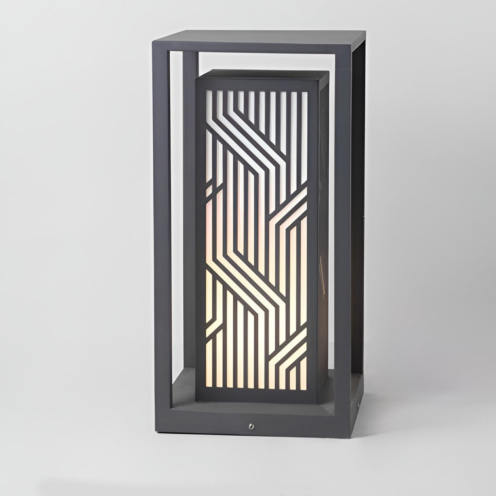 Retro Square Waterproof Led Gray Modern Outdoor Path Lights Post Lights