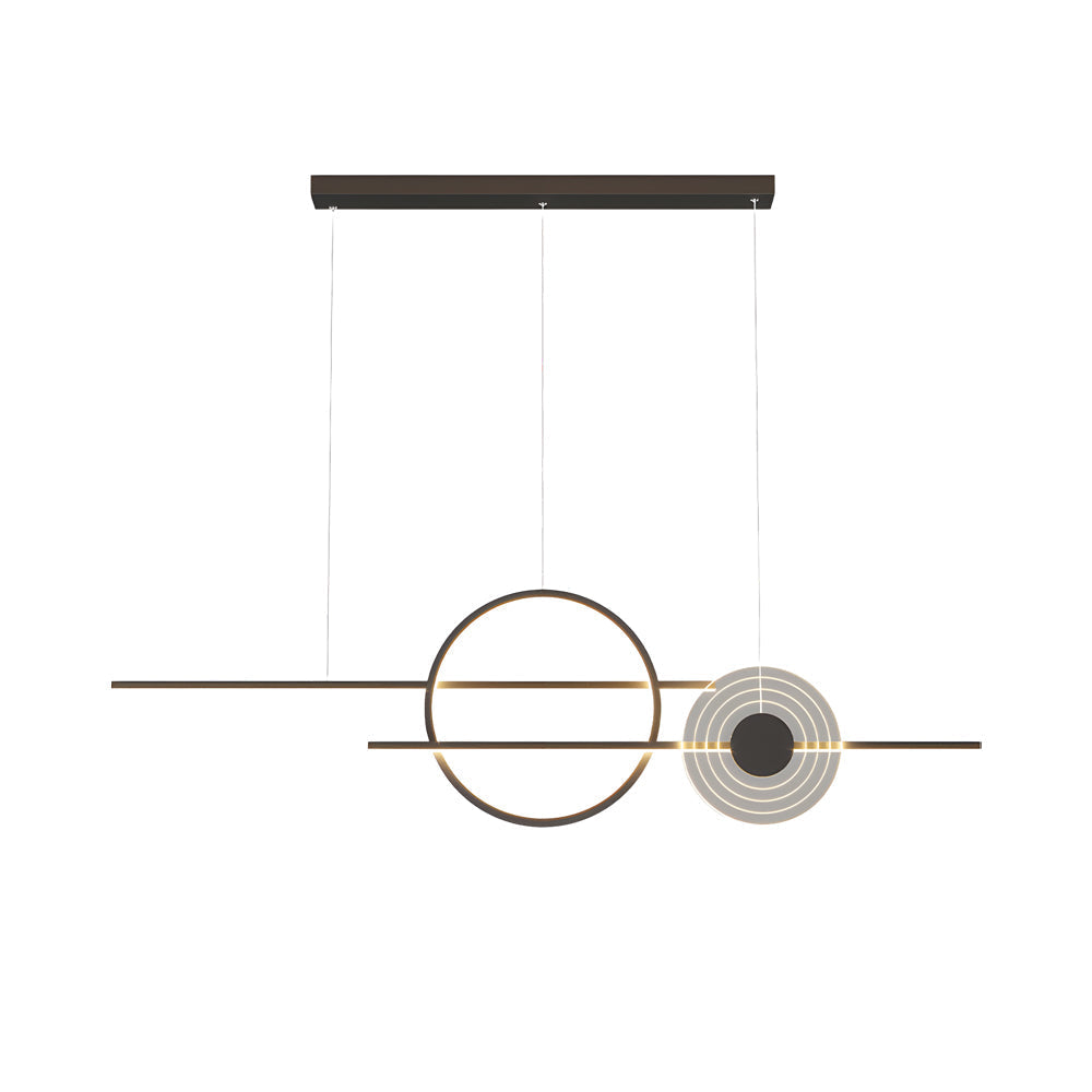 39 4 Dimmable Ring Linear Led Island Chandeliers For Dining Room Black White