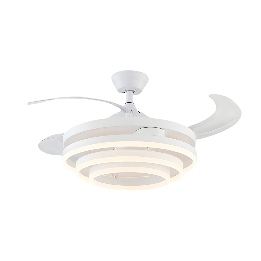 Modern 41' Retractable Ceiling Fan with LED Lights and Remote Control