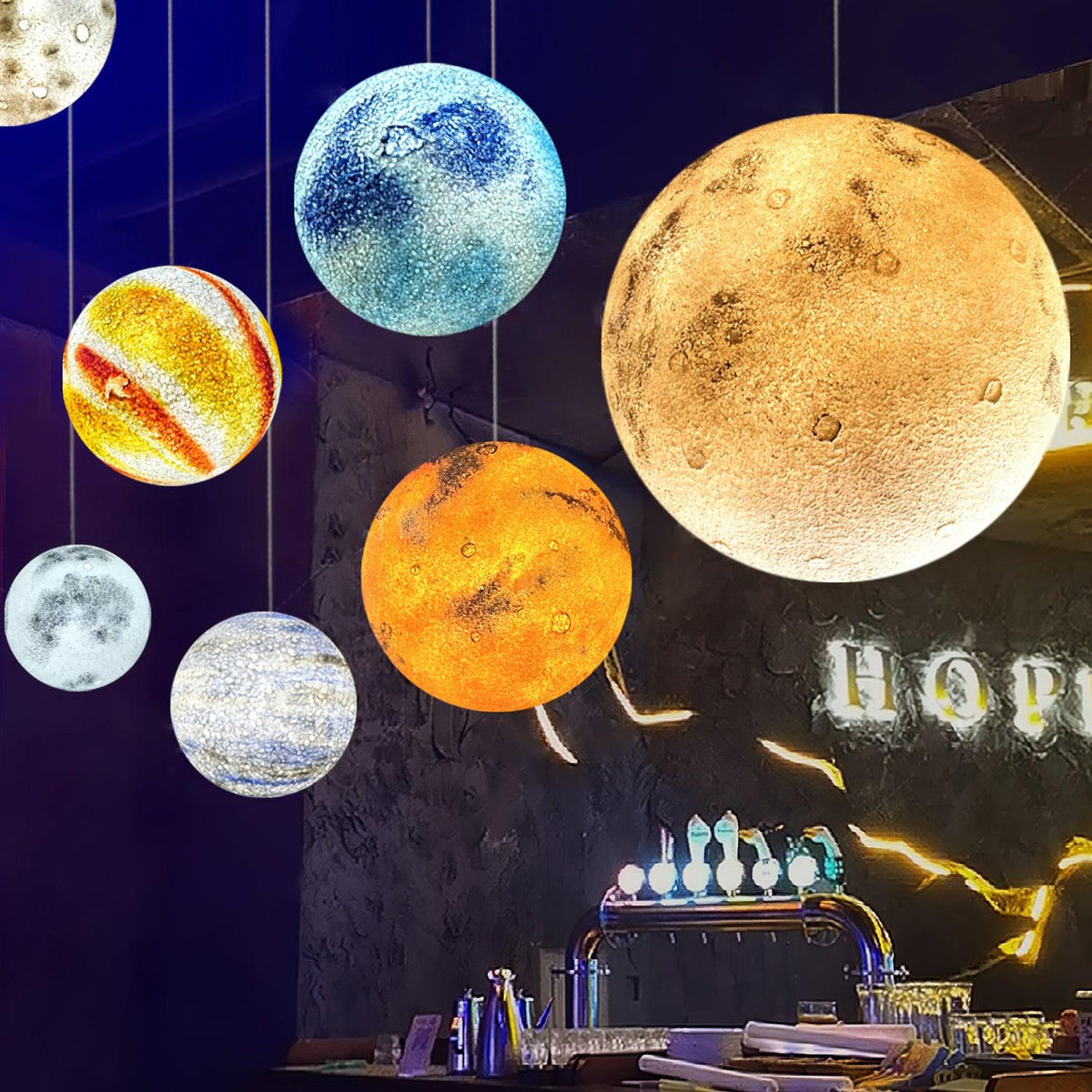 3D Planet Ball Pendant Lamp