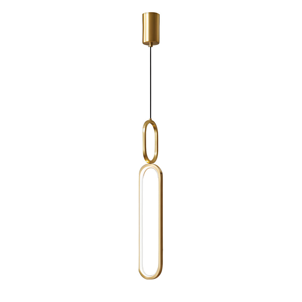 Minimalist Long Oval Rings 3 Step Dimming Led Copper Modern Pendant Lights Li002746