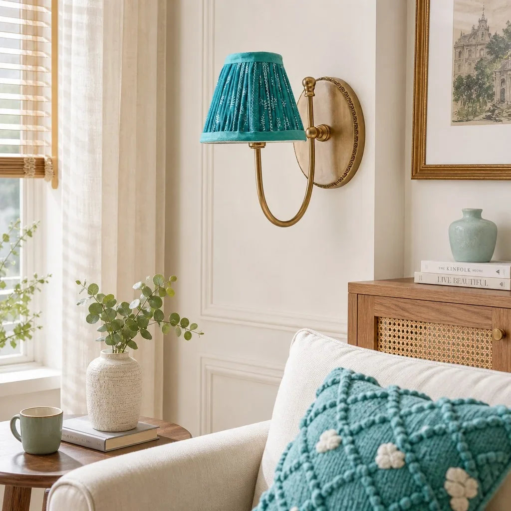 vintage-french-brass-fabric-drum-shade-wall-sconce