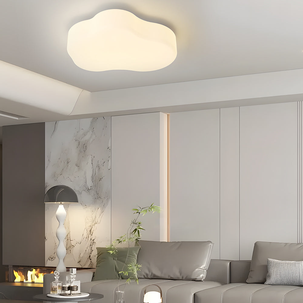 Romantic Clouds Three Step Dimming Led Milky White Modern Ceiling Lamp