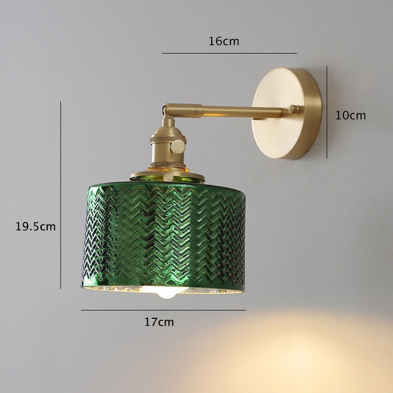 shiny-green-glass-cylinder-led-wall-light-in-art-deco-style