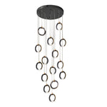 Led Ring Clusters Rotating Staircase Chandelier
