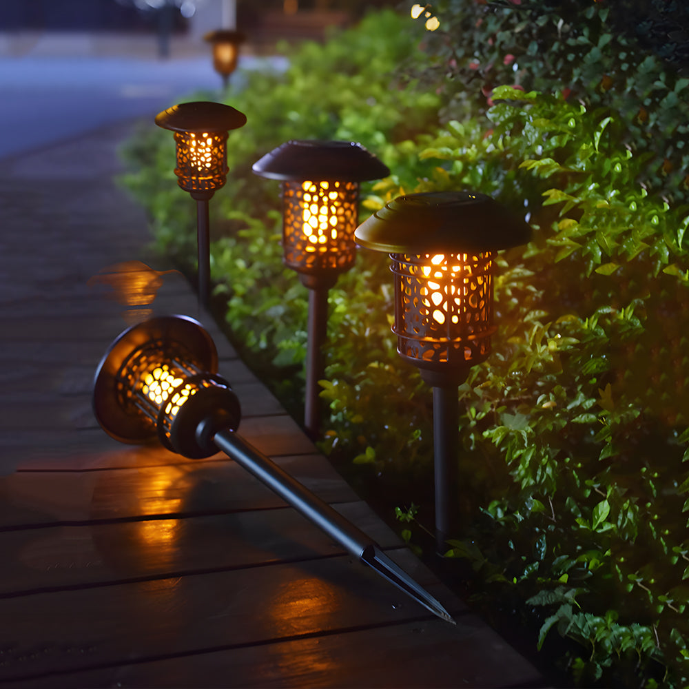 22 4 Inch Solar Black Pathway Light With Stake