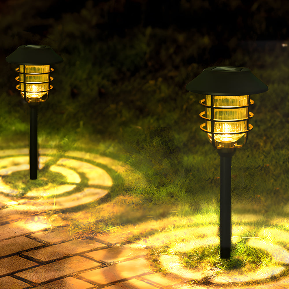 22 8 In Black Mini Torch Solar Pathway Lights Outdoor Lawn Led Lights