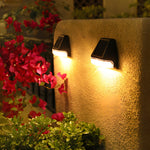 4 Pcs Dusk To Dawn Sensor Step Lights Outdoor Warm White Led Solar Stair Lighting