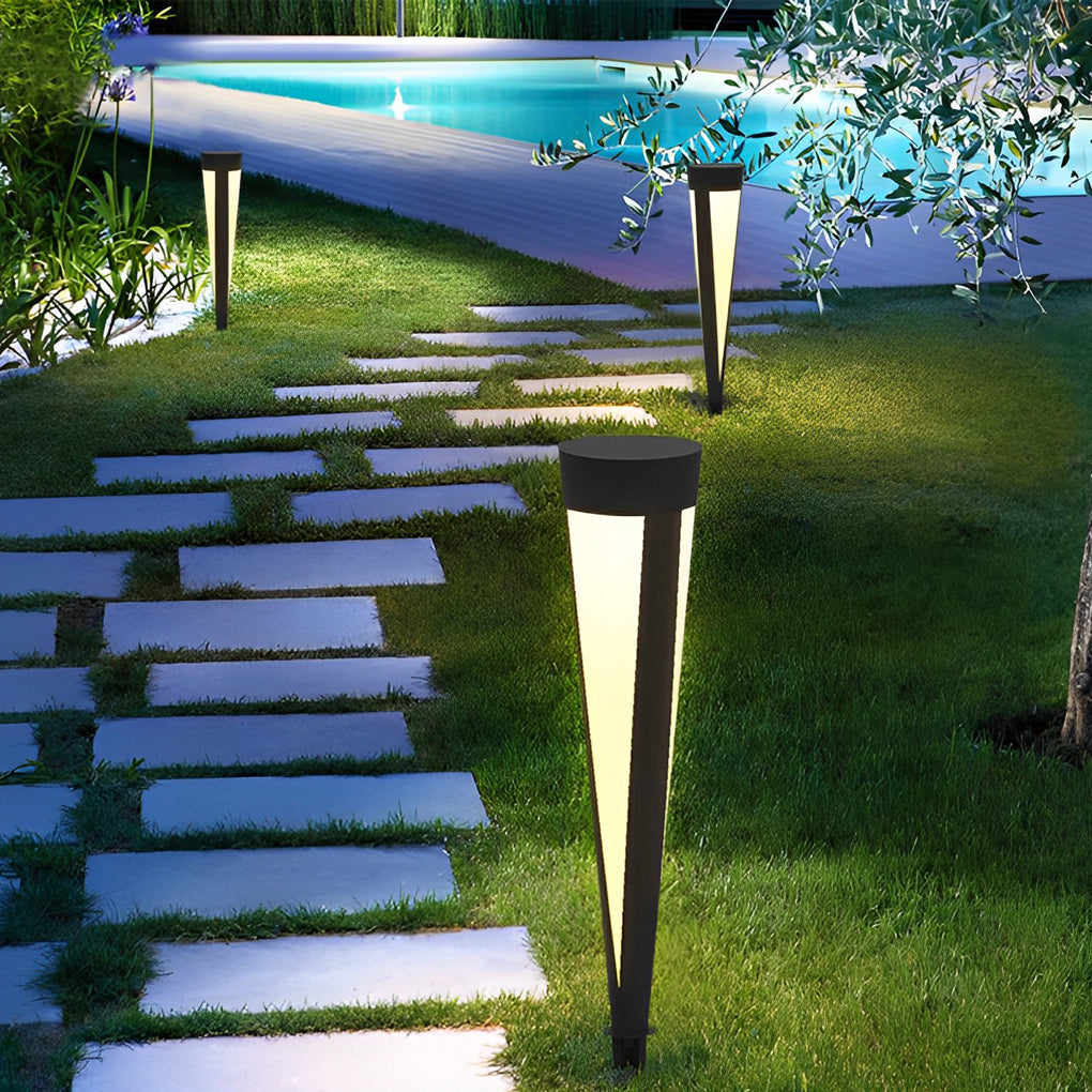 Round Gray Modern Solar Outdoor Lights Ha076213