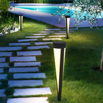 Round Gray Modern Solar Outdoor Lights Ha076213