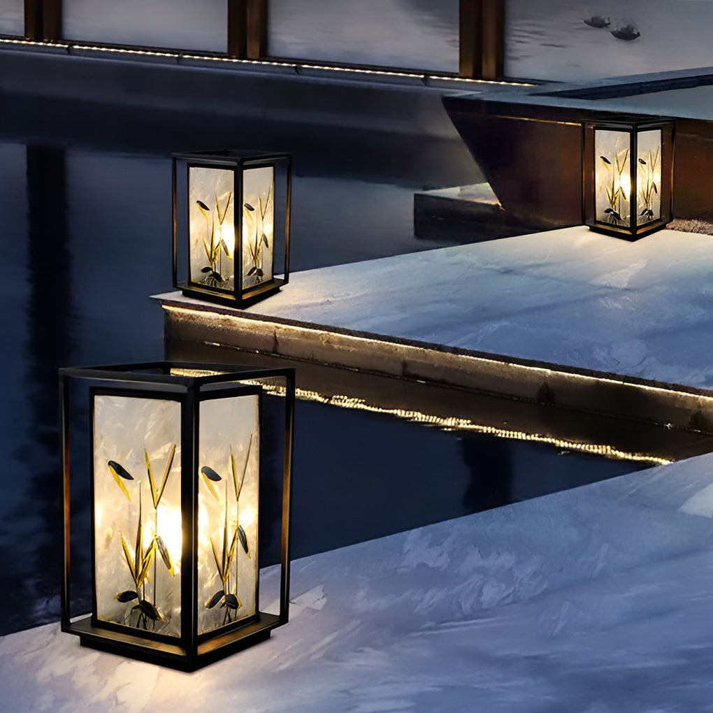 Landscape Pattern Led Waterproof Modern Solar Path Lights Deck Post Lights
