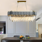 6 8 Light Crystal Layered Chandelier Dimmable Dining Room Pendant Lighting