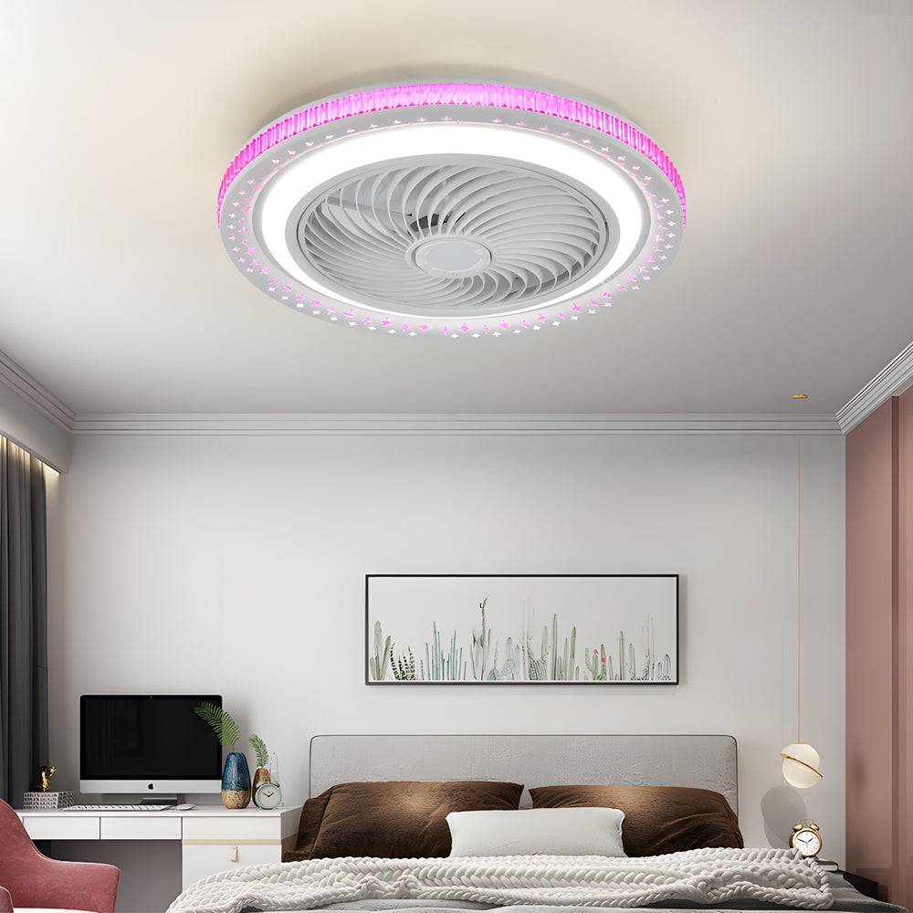 19.7' Bladeless Ceiling Fan with LED Light and Remote