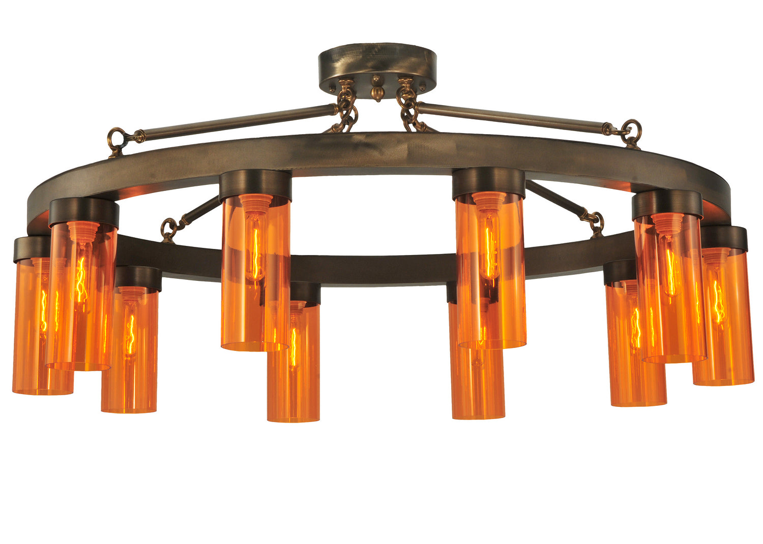 Ten Light Semi-Flushmount