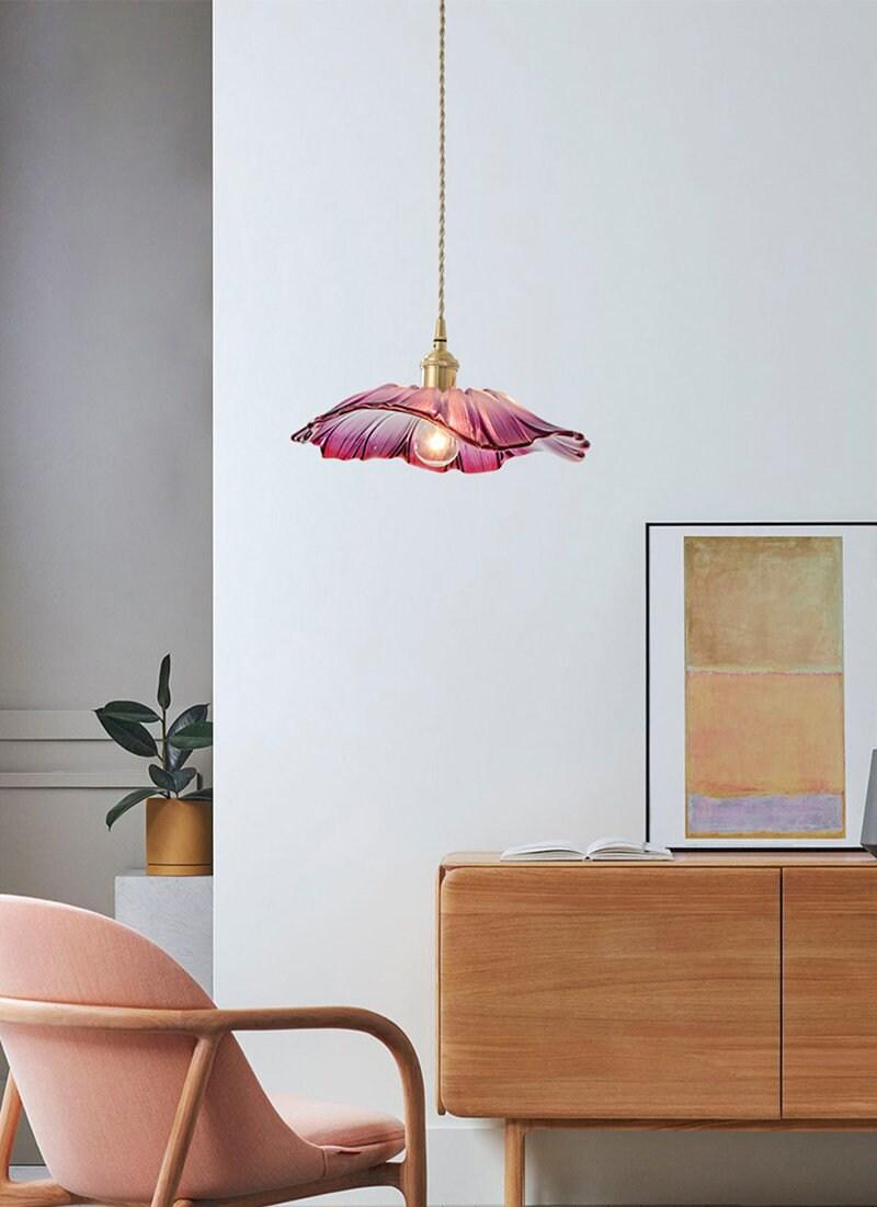 violet-glass-sunflower-pendant-led-light-in-vintage-style