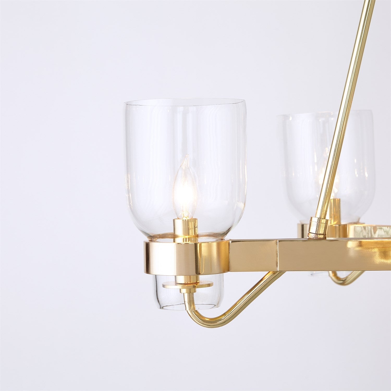 Global Views Six Light Chandelier - Shiny Brass DSC