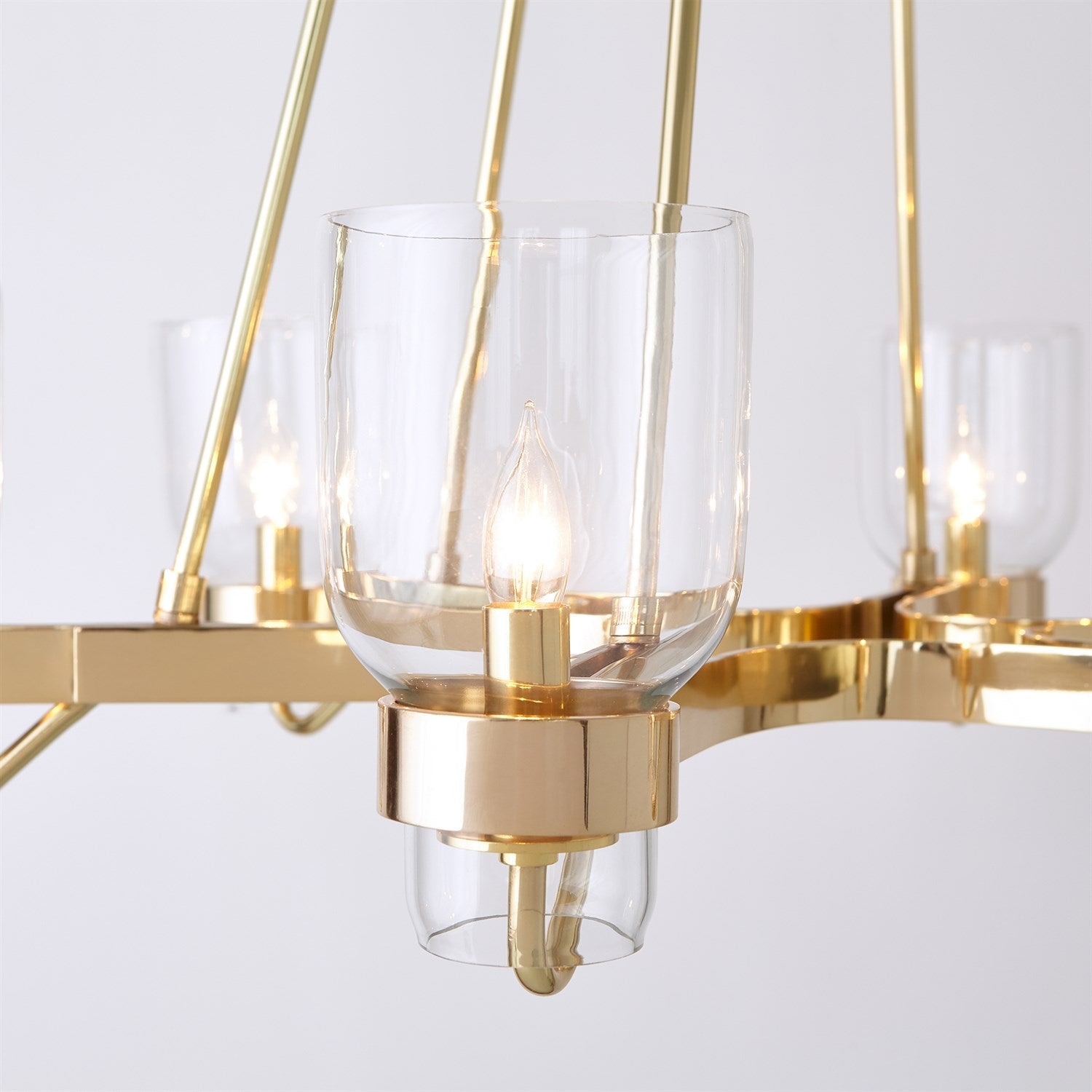 Global Views Six Light Chandelier - Shiny Brass DSC