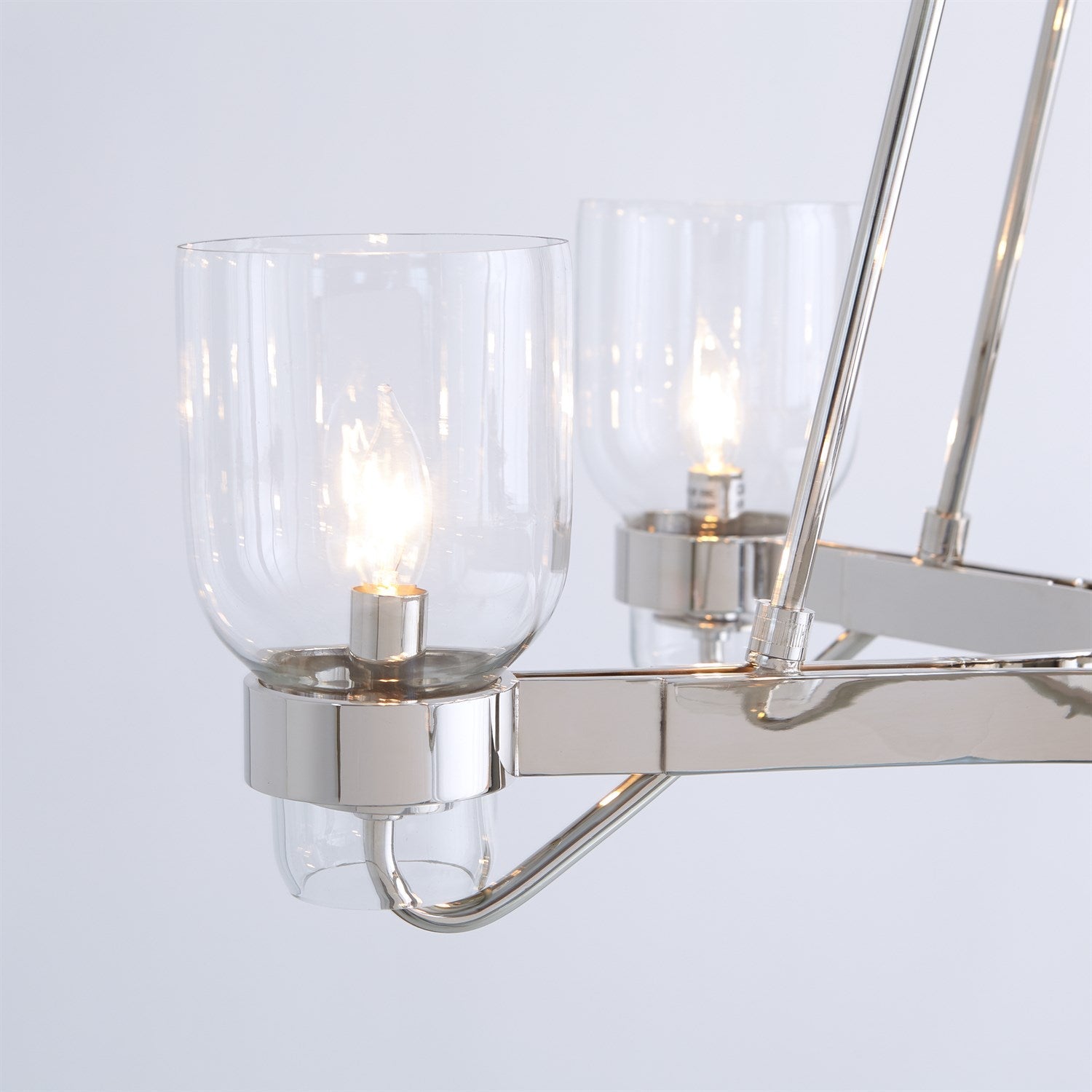 Global Views Six Light Chandelier - Shiny Nickel DSC