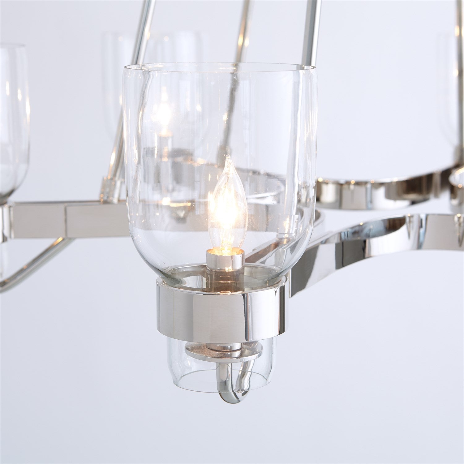 Global Views Six Light Chandelier - Shiny Nickel DSC