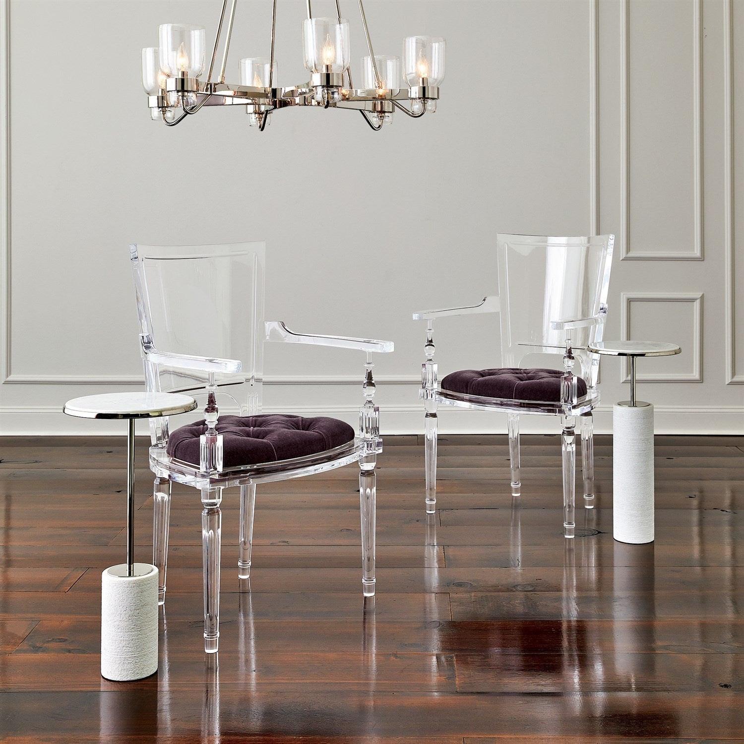 Global Views Six Light Chandelier - Shiny Brass DSC