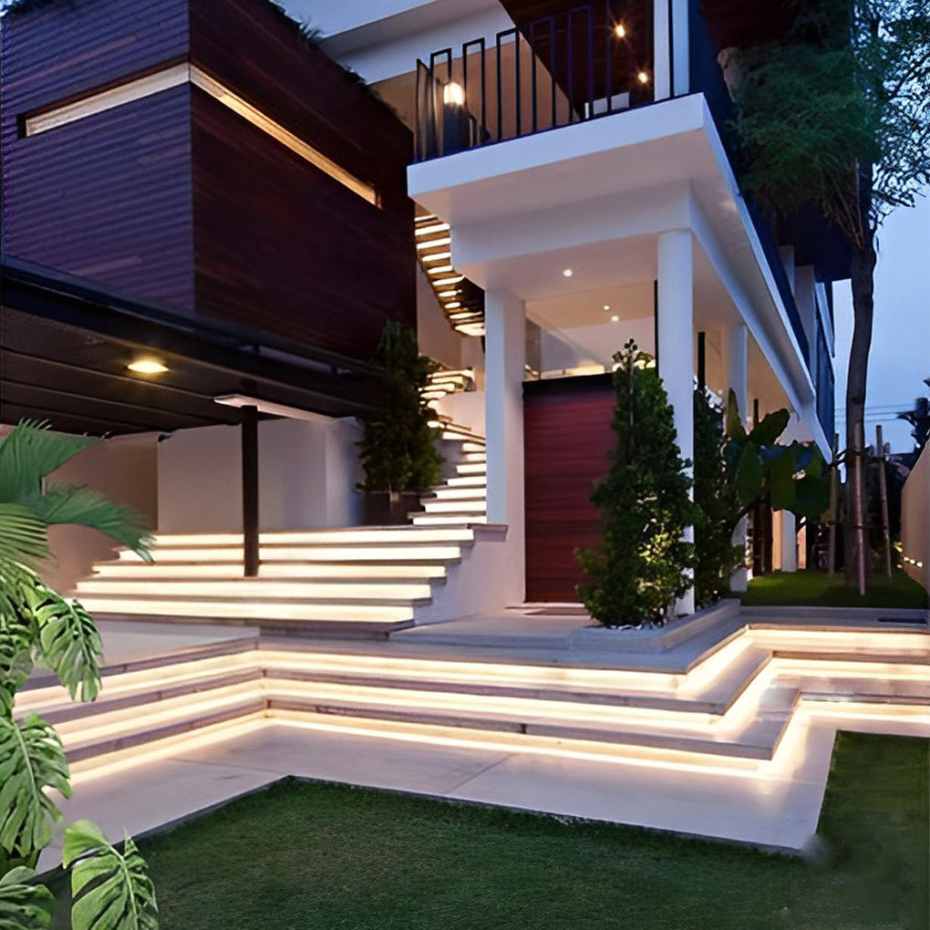 Waterproof Recessed Led Under Tread Stair Lighting Modern Flexible Strip Light