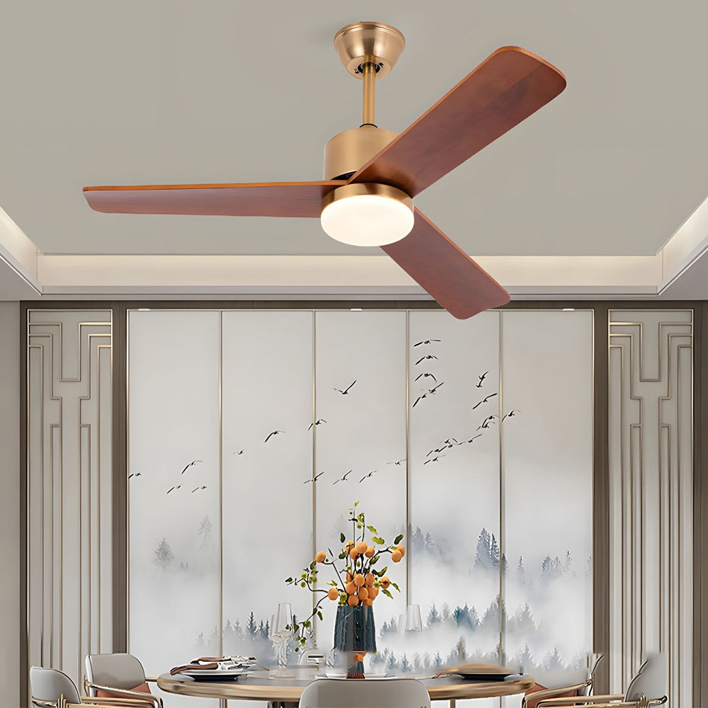42'/52' LED 3-Blades Wood Ceiling Fan Light with Remote