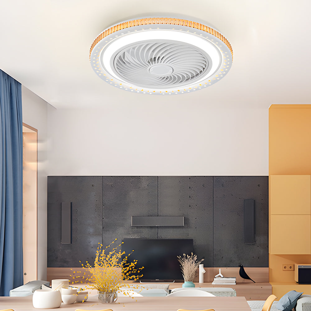19.7' Bladeless Ceiling Fan with LED Light and Remote
