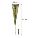 2 Pack Hollow Conical Solar Lights Garden Stake