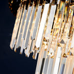 6 8 Light Crystal Layered Chandelier Dimmable Dining Room Pendant Lighting
