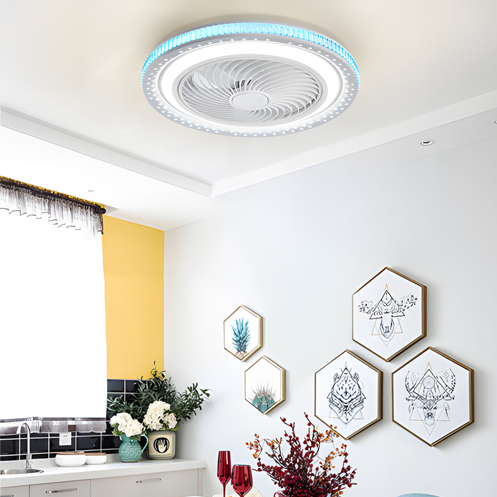 19.7' Bladeless Ceiling Fan with LED Light and Remote