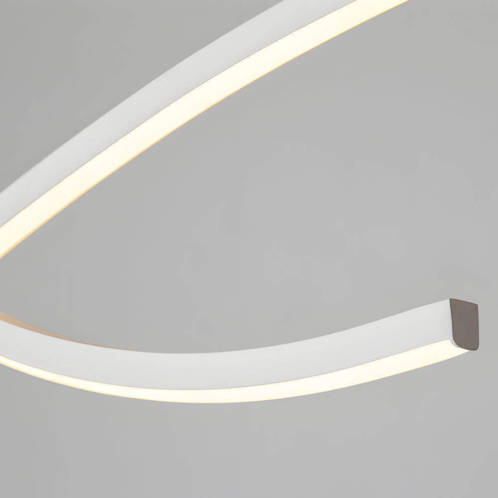 39.4'/47.2' Wide Black/White Wave Linear LED Pendant