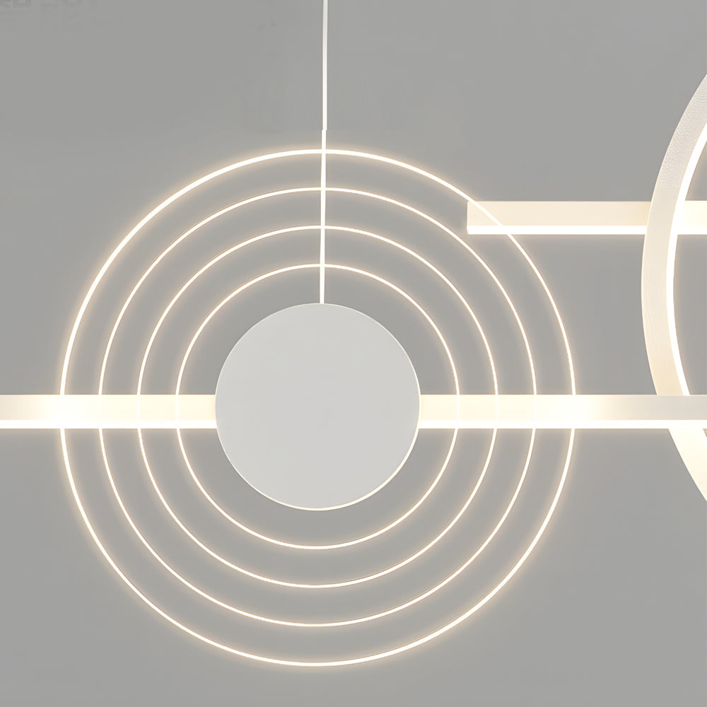 39 4 Dimmable Ring Linear Led Island Chandeliers For Dining Room Black White