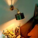 shiny-green-glass-cylinder-led-wall-light-in-art-deco-style