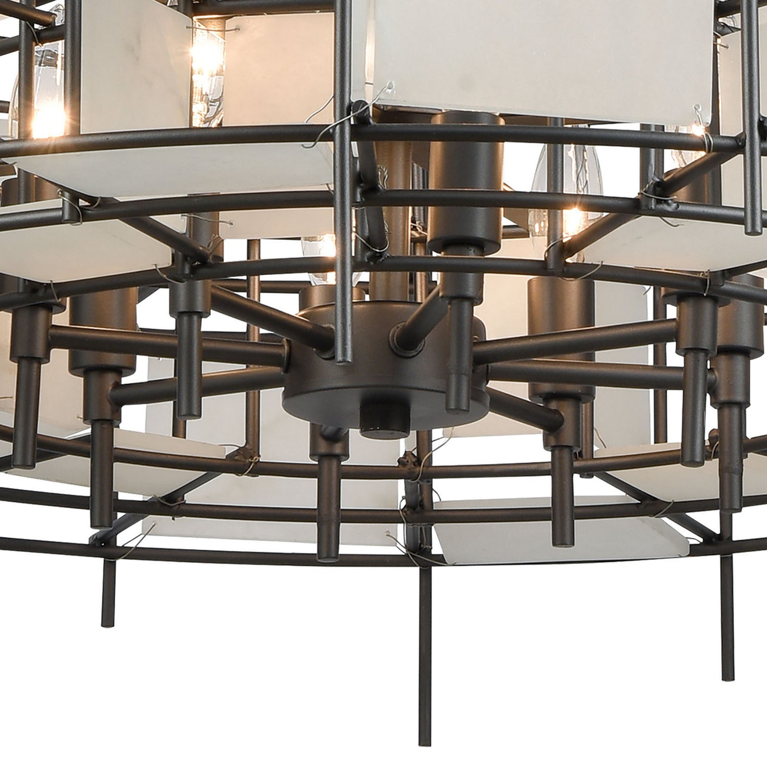 Spanish Alabaster Eight Light Chandelier