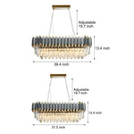 6 8 Light Crystal Layered Chandelier Dimmable Dining Room Pendant Lighting