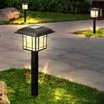 2Pcs Vintage Black Solar Lawn Lights Ha083002