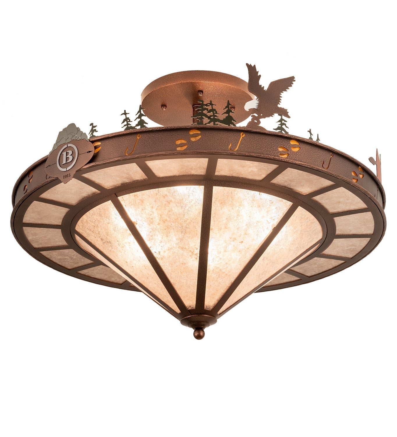 Six Light Semi-Flushmount