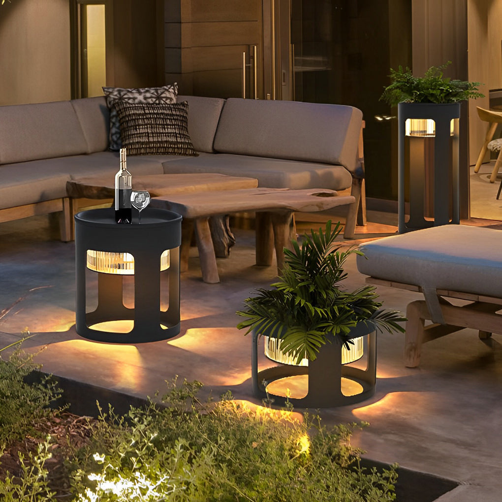 Round Solar Powered Outdoor Lights Ha080964