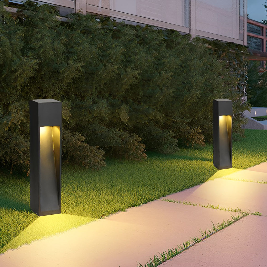 Square 5W Led Waterproof Black Modern Pathway Light