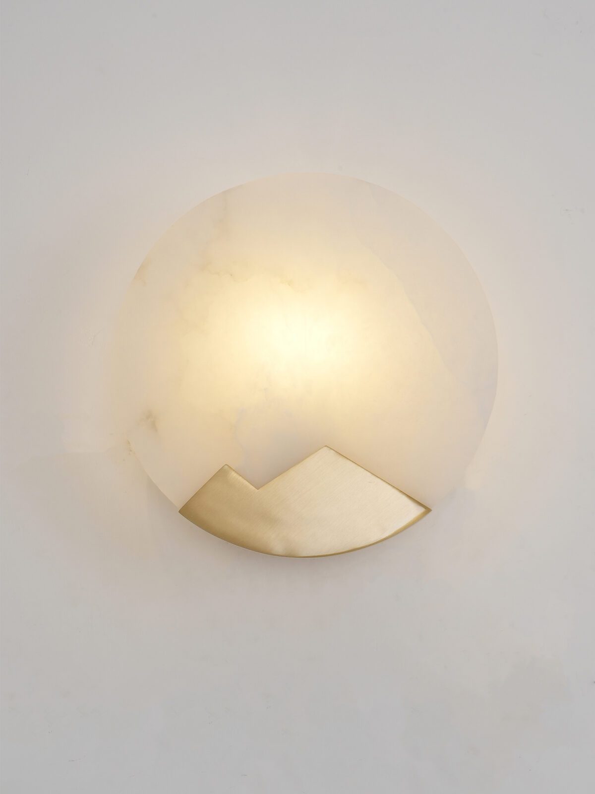Polished Brass Wall Sconce with Alab