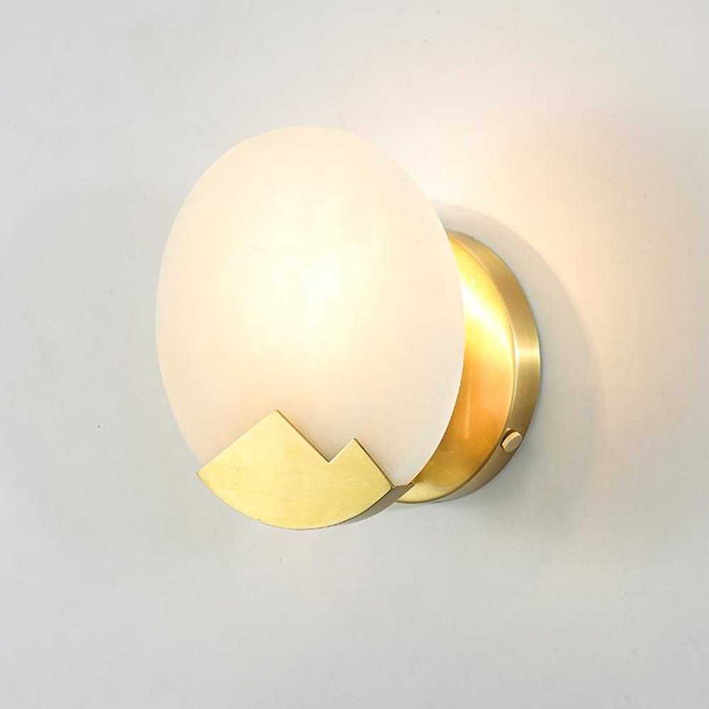 Polished Brass Wall Sconce with Alab