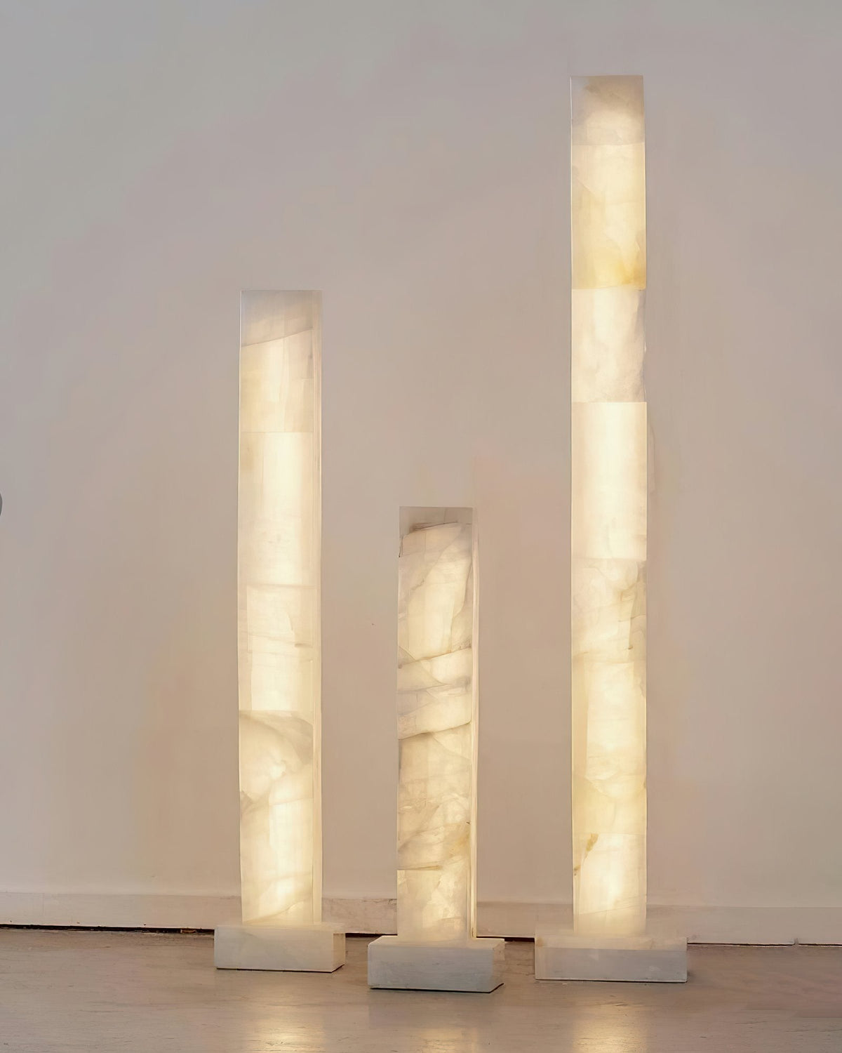 Square Alabaster Pillar Floor Lamp