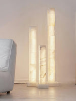 Square Alabaster Pillar Floor Lamp