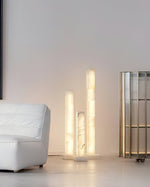 Square Alabaster Pillar Floor Lamp