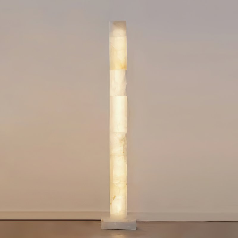 Square Alabaster Pillar Floor Lamp