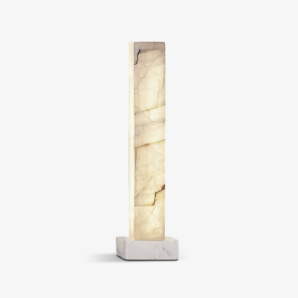 Square Alabaster Pillar Floor Lamp